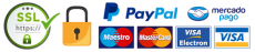 Pago seguro con SSL, paga seguro a través de PayPal y Mercado Pago